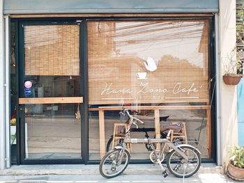 Bicycle in front of building