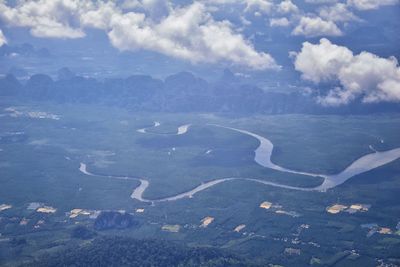 High angle view of landscape against sky