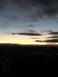 Scenic view of silhouette landscape against sky during sunset