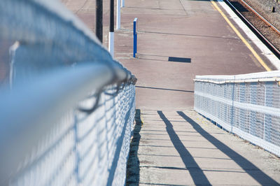 High angle view of footbridge