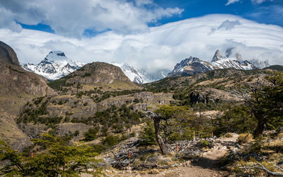 Scenic view of mountains against sky