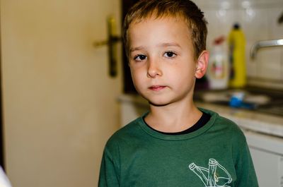 Portrait of cute boy at home