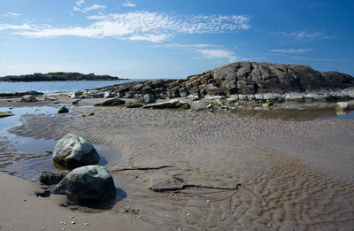 Scenic view of beach against sky