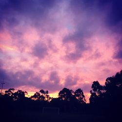 Silhouette of trees at sunset