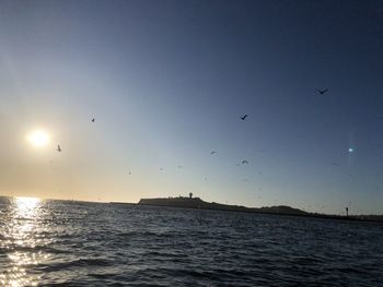 View of sea against sky during sunset