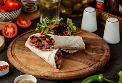 Close-up of food on table