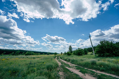 Scenic view of land against sky