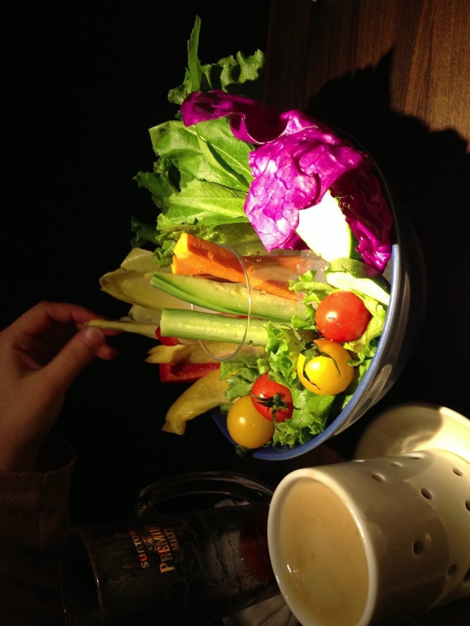 freshness, person, holding, food and drink, food, indoors, flower, part of, cropped, unrecognizable person, table, close-up, healthy eating, high angle view, vegetable, ready-to-eat, indulgence