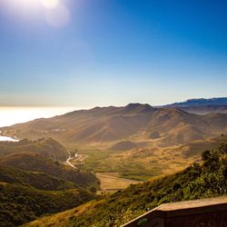 Scenic view of mountains against clear sky