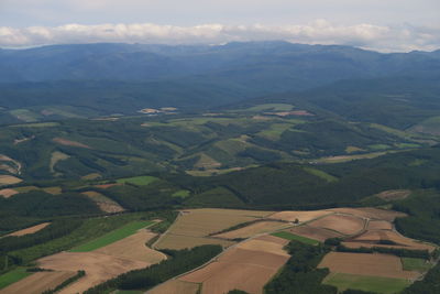 Aerial view of agricultural landscape