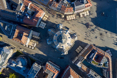 Directly above shot of street and historical building