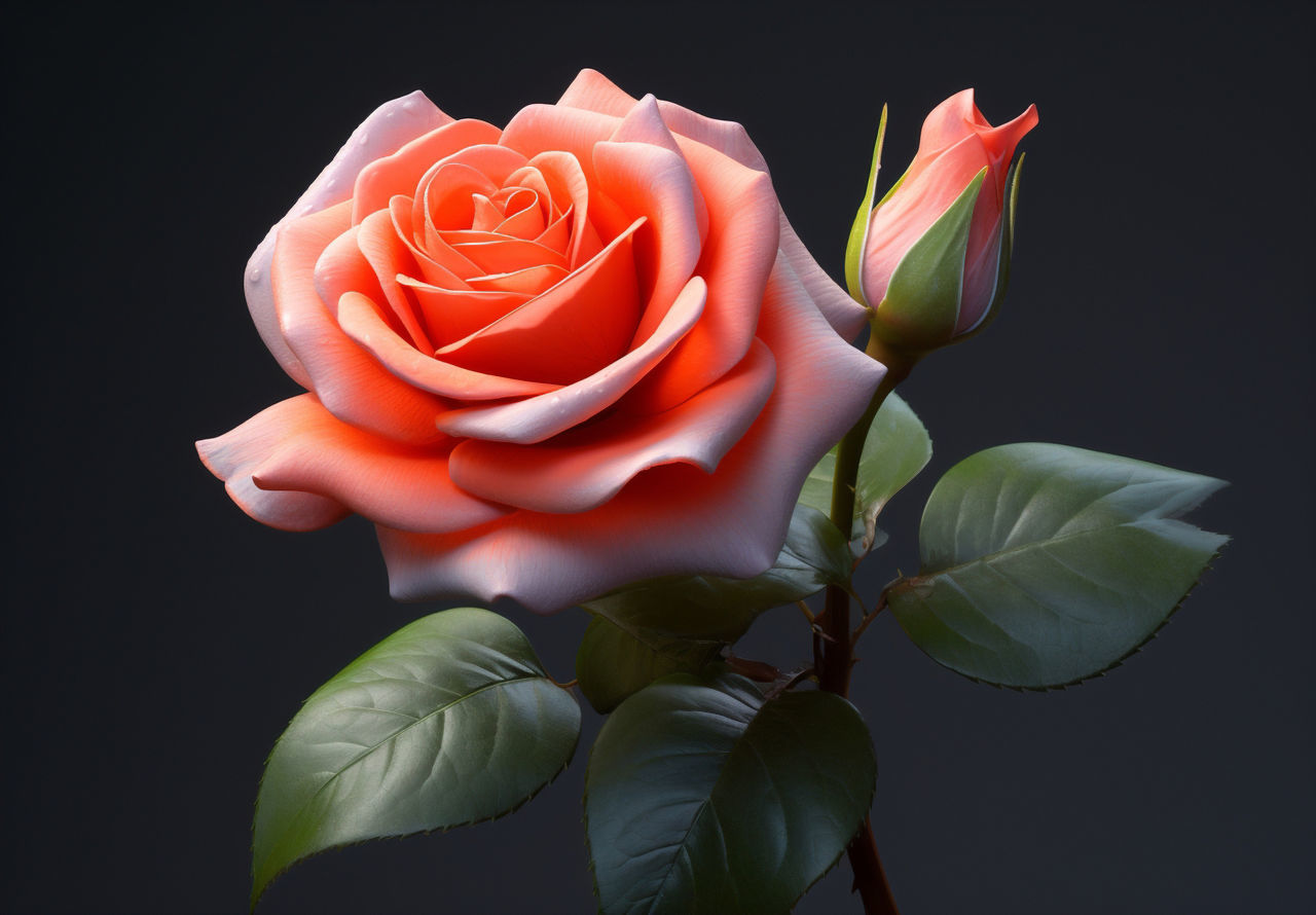 flower, flowering plant, beauty in nature, plant, rose, petal, freshness, flower head, inflorescence, fragility, nature, black background, leaf, plant part, close-up, studio shot, garden roses, red, macro photography, growth, yellow, indoors, pink, no people, still life photography