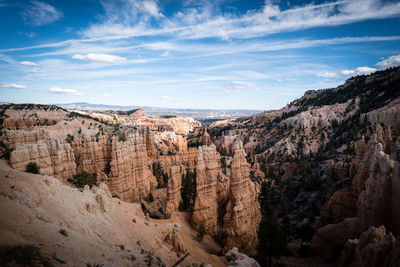 Scenic view of rocky mountains against sky