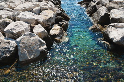 Rocks in water