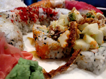 Close-up of dessert served in plate