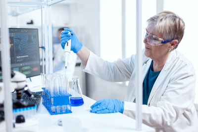 Female scientist working in laboratory