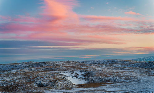 Pink clouds after sunset