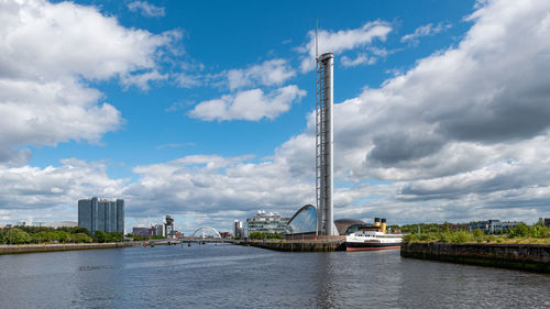 Bridge over river against sky