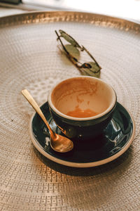 Coffee cup on table