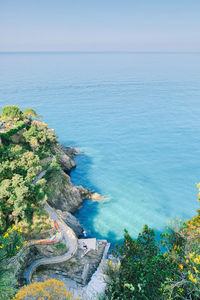 High angle view of sea against sky