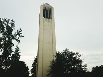 Low angle view of water tower against clear sky