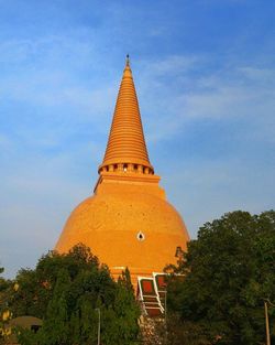 Low angle view of built structure against sky