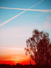 Silhouette trees against sky during sunset