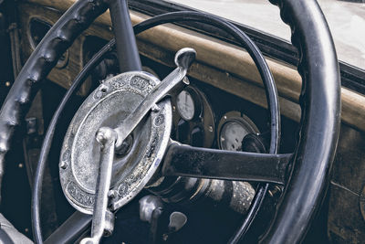 Close-up of steering wheel