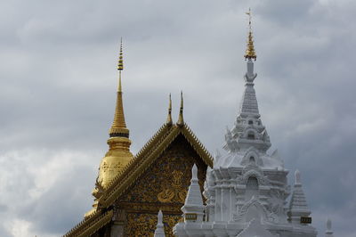 Low angle view of temple building against sky