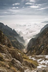 Scenic view of mountains against sky