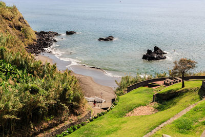 High angle view of beach 