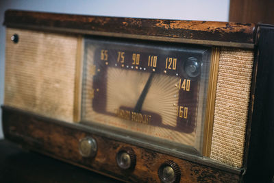 Close-up of old clock