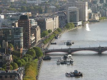 High angle view of bridge over river