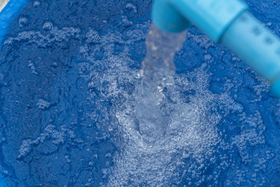 High angle view of bubbles in water