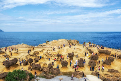 Scenic view of beach against sky