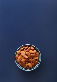High angle view of food in bowl on table