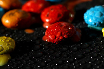 Close-up of wet cherries