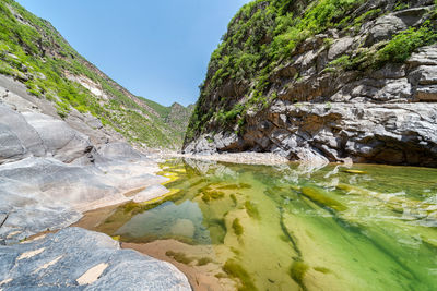 Scenic view of lake against mountains