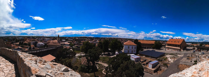 High angle view of townscape against sky