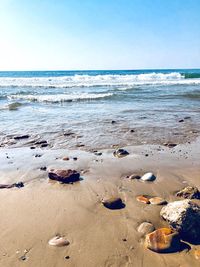 Scenic view of beach against sky