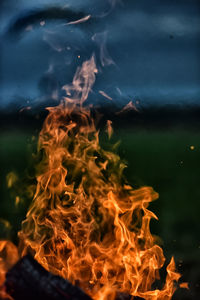 Close-up of fire in water