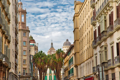 Low angle view of buildings in city