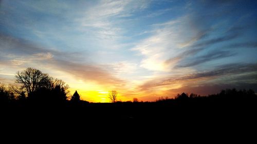 Silhouette of landscape at sunset