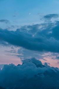 Low angle view of clouds in blue sky