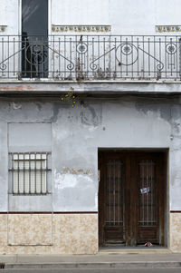 Closed door of building
