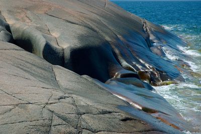 Scenic view of sea shore during winter