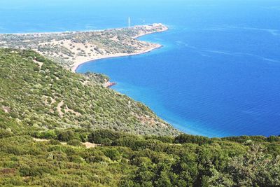 High angle view of sea shore