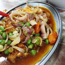 Close-up of served food