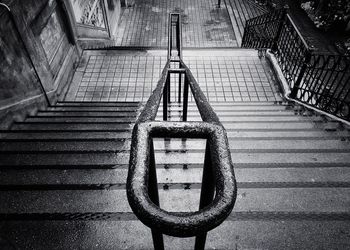 High angle view of spiral stairs