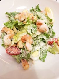 High angle view of salad in plate